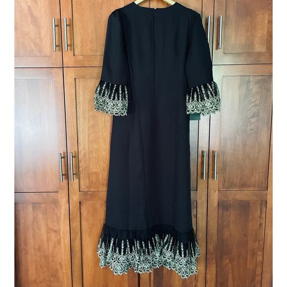 Pomander Place Black Lillith Dress Lace Maxi Size Large - Picture 7 of 11